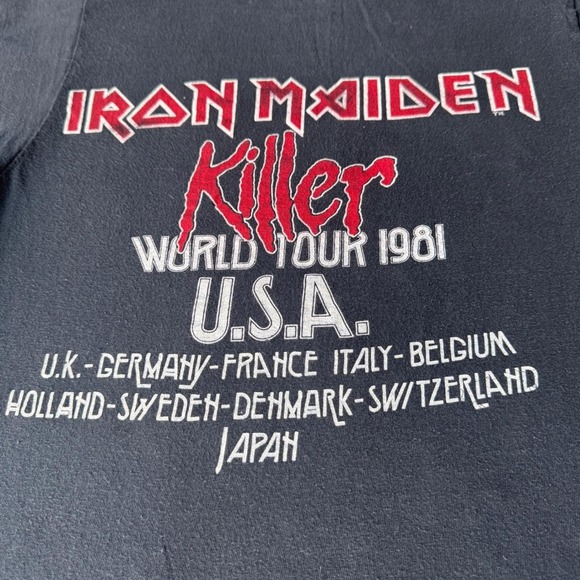 1981 Iron Maiden Killers Tour Tee M Screen Stars VTG Metal Eddie Single Stitch - Picture 6 of 9